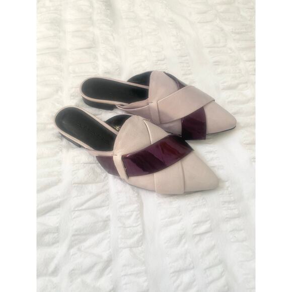 Atiana Origami Slippers in Lavender Leather Slip On Mule Size 37‎ - Picture 3 of 6